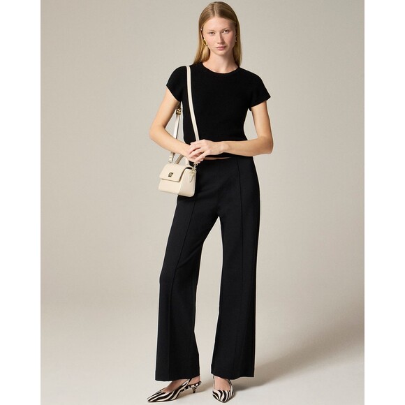J. Crew Pants - J.Crew Wide Leg Pant In Stretch Ponte - Black LP